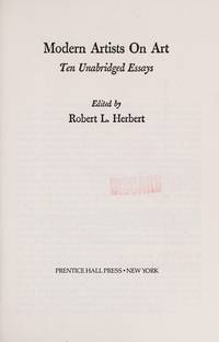 Modern Artists on Art: Ten Unabridged Essays