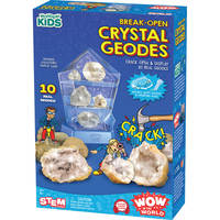 Wow in The World Break-Open Crystal GEODES | 10 Real Geodes, Sparkling Crystals, Iridescent...