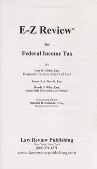 E-Z Review: For Federal Income Tax de Gitlitz, Amy & Dey, Merrabelle - 2000