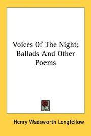 image of Voices Of The Night; Ballads And Other Poems