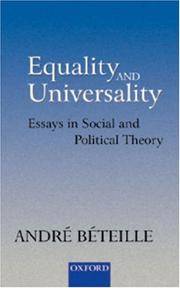 Equality and Universality: Essays in Social and Political Theory