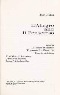 L&#039;allegro and Il penseroso (The Merrill literary casebook series) by Milton, John - 1970