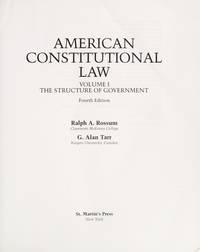 American Constitutional Law: The Bill of Rights and Subsequent Amendments
