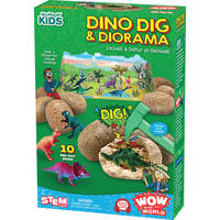 Wow in The World Dino DIG & Diorama | 10 Dig-Out Plaster Dinosaur Eggs, Prehistoric DIY Diorama,...