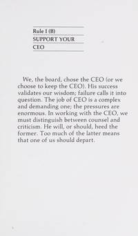 The rules of the game: Inside the corporate board room