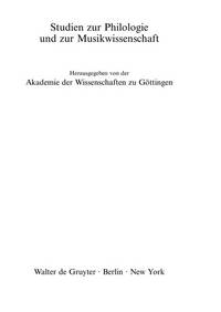 Studien zur Philologie und zur Musikwissenschaft