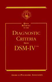 Quick Reference to the Diagnostic Criteria From DSM-IV