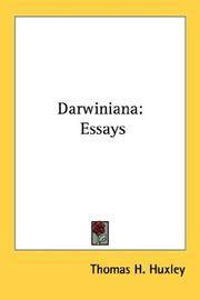 Darwiniana: Essays by Thomas H. Huxley - Paperback - 2006-07-25 - from Ergodebooks (SKU: SONG1428658637)