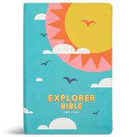 CSB Explorer Bible for Kids, Hello Sunshine LeatherTouch, Red Letter, Full-Color Design, Photos,...