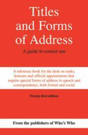 Titles and Forms of Address (Reference) 