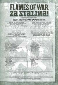 FLAMES OF WAR : ZA STALINA!: INTELLIGENCE HANDBOOK ON SOVIET ARMOURED AND CAVALRY FORCES