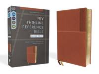 NIV, Thinline Reference Bible (Deep Study at a Portable Size), Large Print, Leathersoft, Brown,...