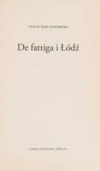 DE FATTIGA I LÓDZ. Roman.