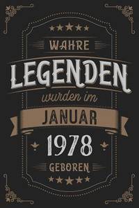 Wahre Legenden wurden im Januar 1978 geboren: Vintage Geburtstag Notizbuch - individuelles...