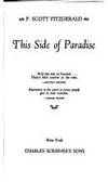 THIS SIDE OF PARADISE (Scribner Classic) F. Scott