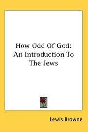 image of How Odd Of God: An Introduction To The Jews