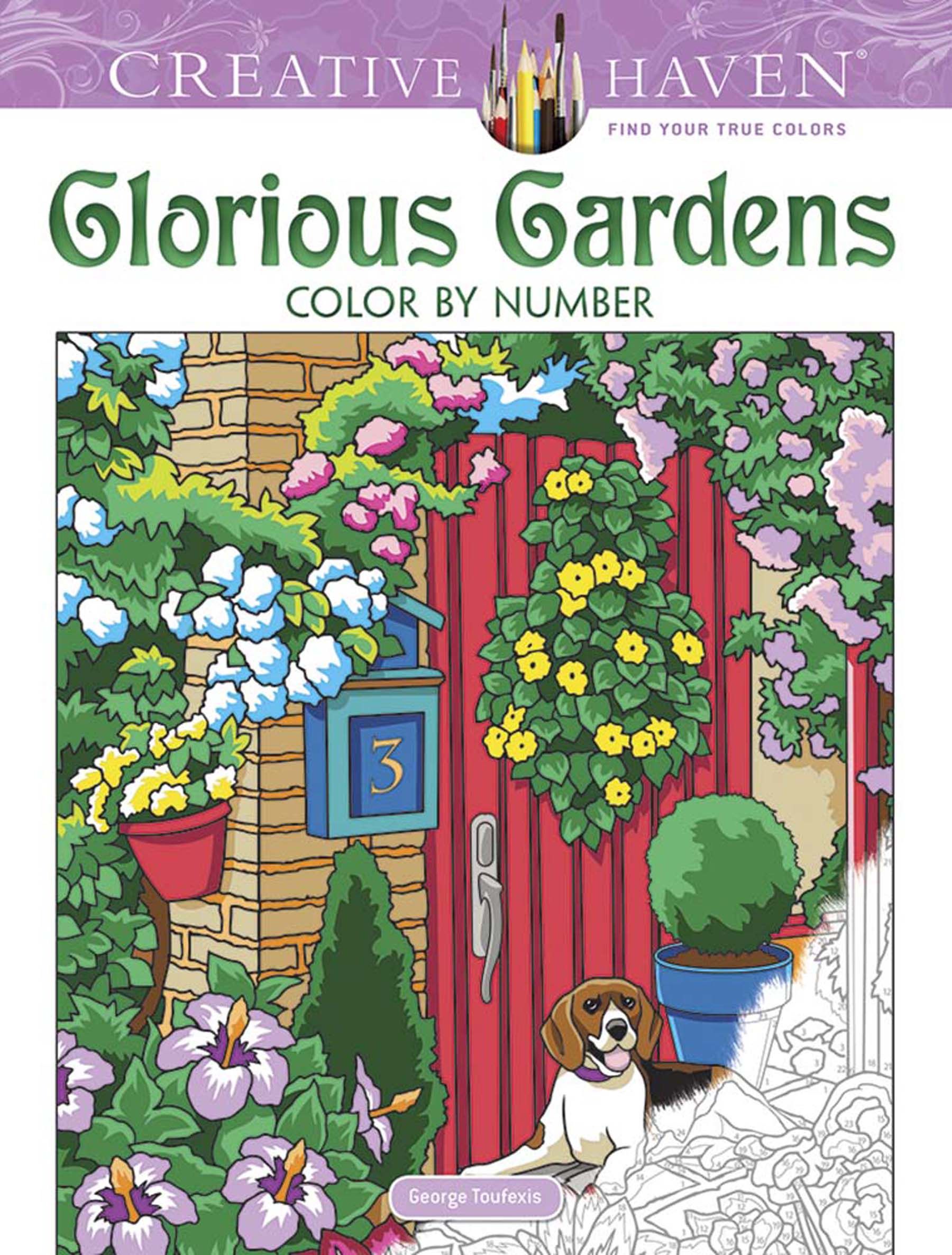 Creative Haven Glorious Gardens Color by Number Coloring Book (Adult ...
