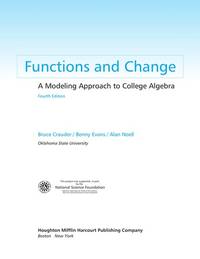 image of Functions and Change: A Modeling Approach to College Algebra