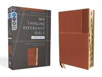 NIV, Thinline Reference Bible (Deep Study at a Portable Size), Large Print, Leathersoft, Brown, Red Letter, Thumb Indexed, Comfort Print [Imitation Leather] Zondervan