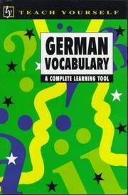 German Vocabulary (Teach Yourself) by Lisa Kahlen