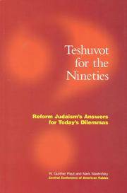 Teshuvot for the 1990's: Reform Judaism's Ansers for Today's Dilemmas