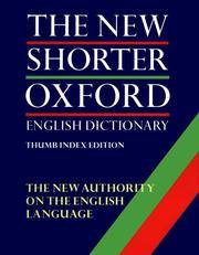 New Shorter Oxford English Dictionary