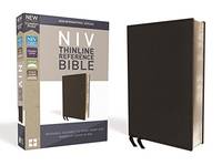 cover of Holy Bible: New International Version, Thinline Reference Bible, Black, Premium Bonded Leather, Red Letter Edition, Comfort Print