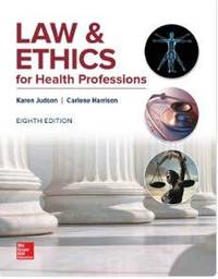 LAW+ETHICS FOR HEALTH PROFESSIONS de Karen Judson - 2018