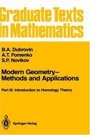 Modern Geometry - Methods and Applications: Part 3: Introduction to Homology Theory (Graduate...