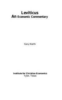 Leviticus An Economic Commentary By Gary North Hardcover From Aldersgate Books Inc Sku 2657043