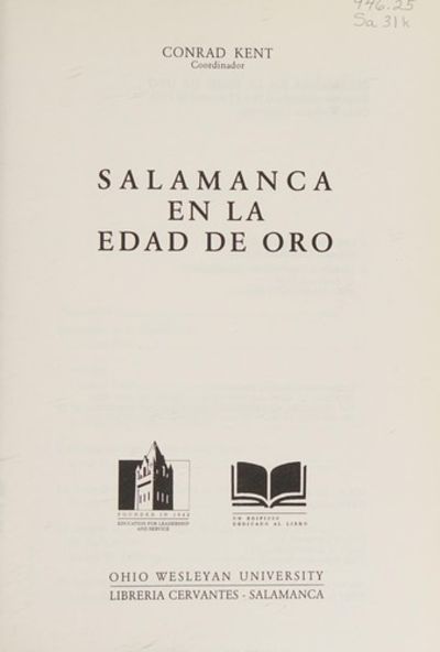 Salamanca En La Edad de Oro