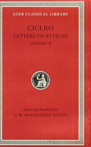 image of Cicero: Letters to Atticus, II, 90-165A (Loeb Classical Library No. 8)