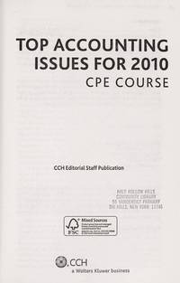 Top Accounting Issues for 2010 CPE Course