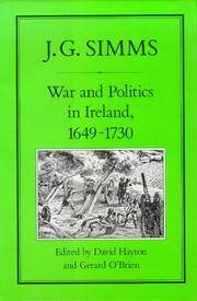 WAR AND POLITICS IN IRELAND, 1649-1730