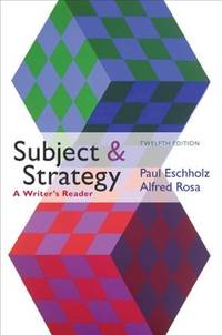 cover of Subject and Strategy: A Writer's Reader