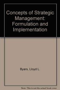 Concepts of Strategic Management: Formulation and Implementation