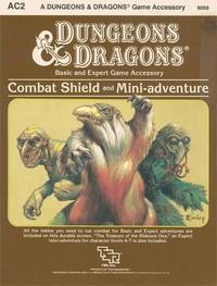 DUNGEONS AND DRAGONS BASIC AND EXPERT GAME ACCESSORY COMBAT SHIELD AND MINI-ADVENTURE "THE TREASURE OF THE HIDEOUS ONE"