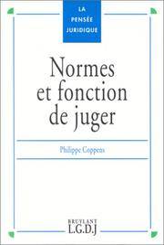 normes et fonction de juger (LA PENSÃE JURIDIQUE)