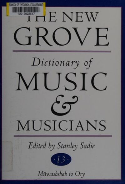 The New Grove Dictionary of Music and Musicians (Volume 17