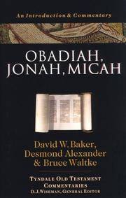 Obadiah, Jonah, Micah: An Introduction and Commentary (Tyndale Old Testament Commentaries)