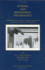 School and Behavioral Psychology: Applied Research in Human-Computer Interactions, Functional...