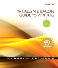 The Allyn &amp; Bacon Guide to Writing: Brief Edition, MLA Update Edition (5th Edition) by Ramage, John D.; Bean, John C.; Johnson, June - 2009-05-30