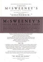 McSweeney's Quarterly Concern. Issues 1 - 3 bundle.