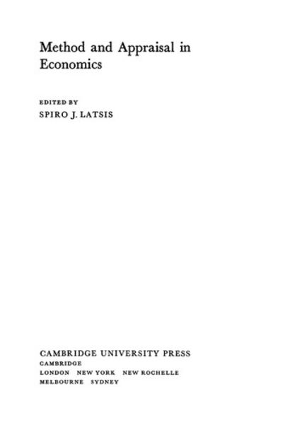 Method and Appraisal in Economics