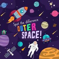Spot The Difference - Outer Space!: A Fun Search and Solve Picture Book for 3-6 Year Olds
