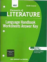Language Handbook Worksheets Answer Key, Elements of Literature Sixth Course 2009