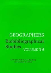 Geographers Biobibliographical Studies Volume 19