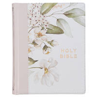 Kjv Holy Bible, Note-Taking Bible, Faux Leather Hardcover - King James Version, Blue Floral Printed