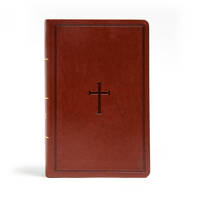 CSB Large Print Personal Size Reference Bible, Brown LeatherTouch, Red Letter, Presentation Page,...