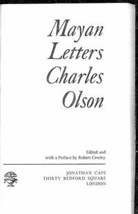 Mayan letters; (Cape editions, 17) by Olson, Charles